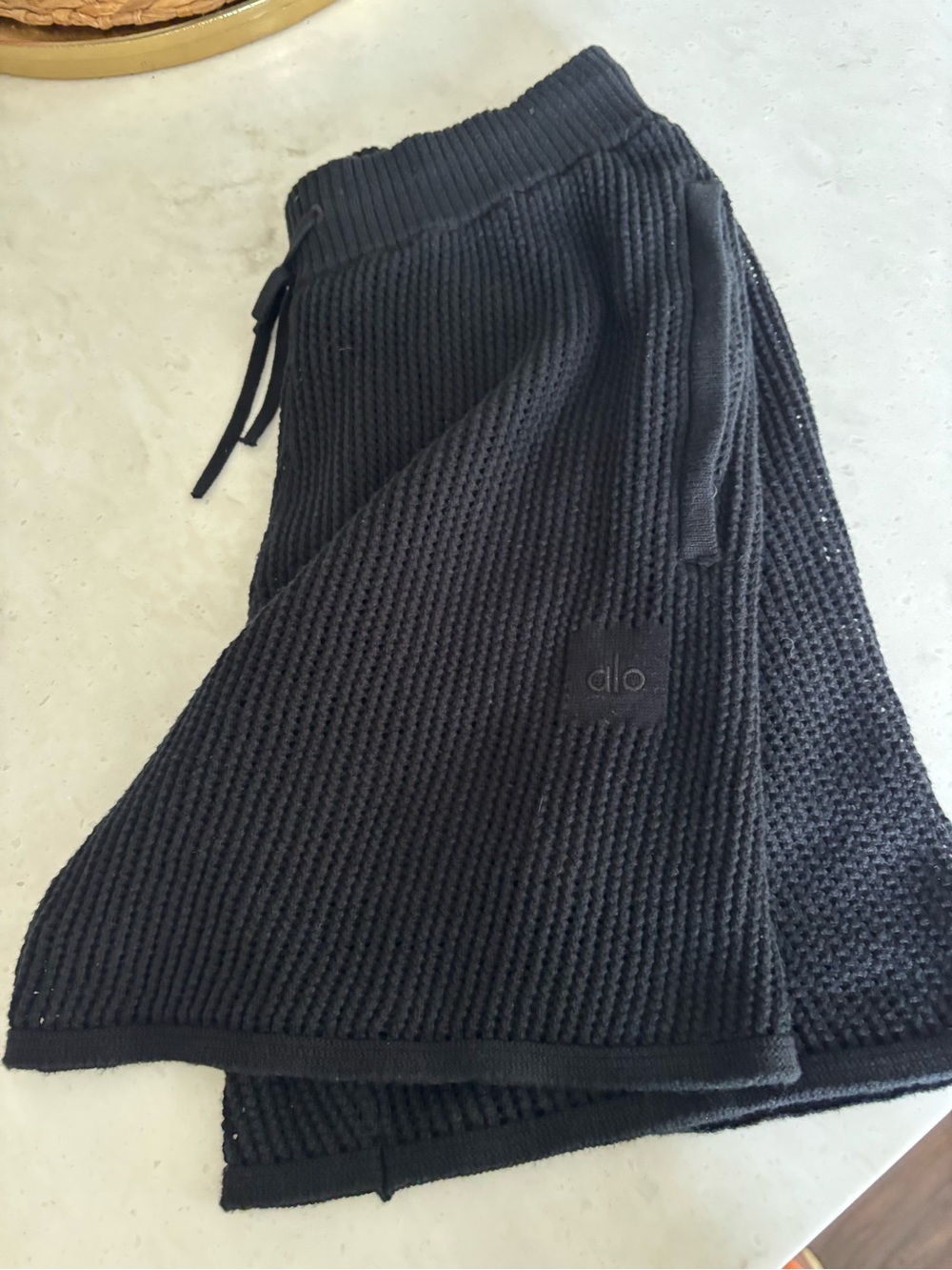 ALO Yoga Black Knit Lounge Shorts Brand New Still